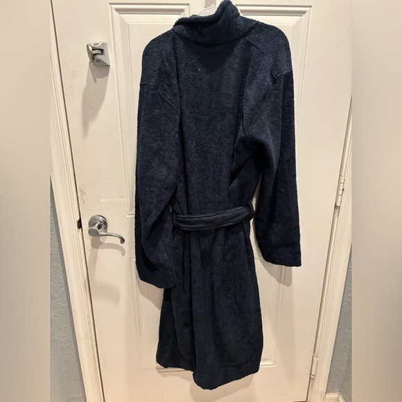 Ugg mens turner terry robe navy blue size M/L - Picture 3 of 5